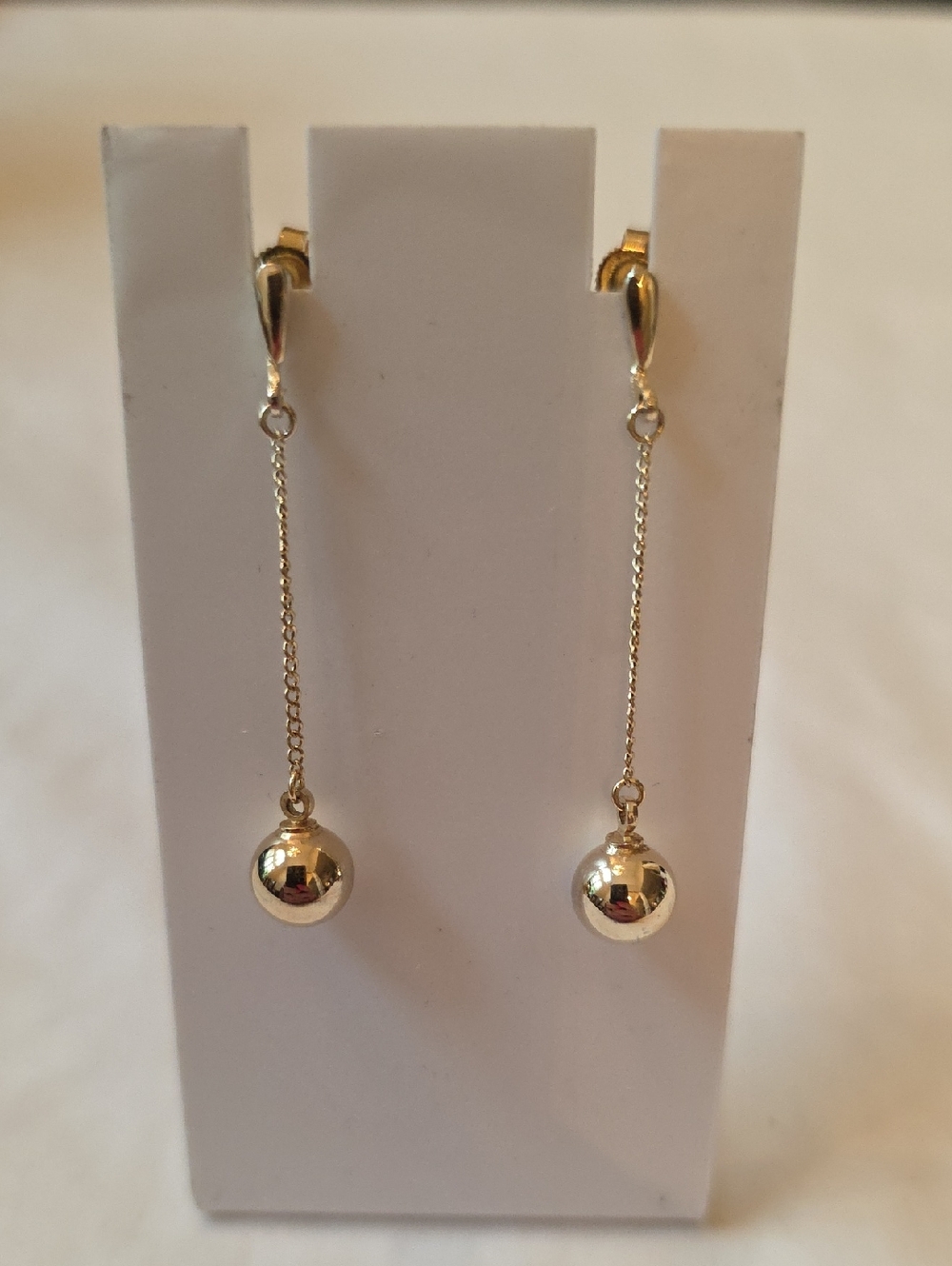 SALE Gold Tone Vintage Drop Ball Chain Dangle Earrings Circa 1960s